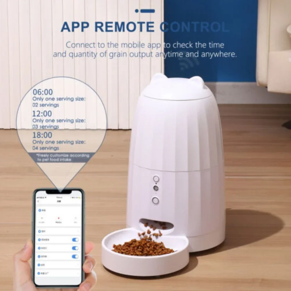 Automatic Music Cat Feeder for small animal Food Wi-Fi Enabled Smart Pet Feeder